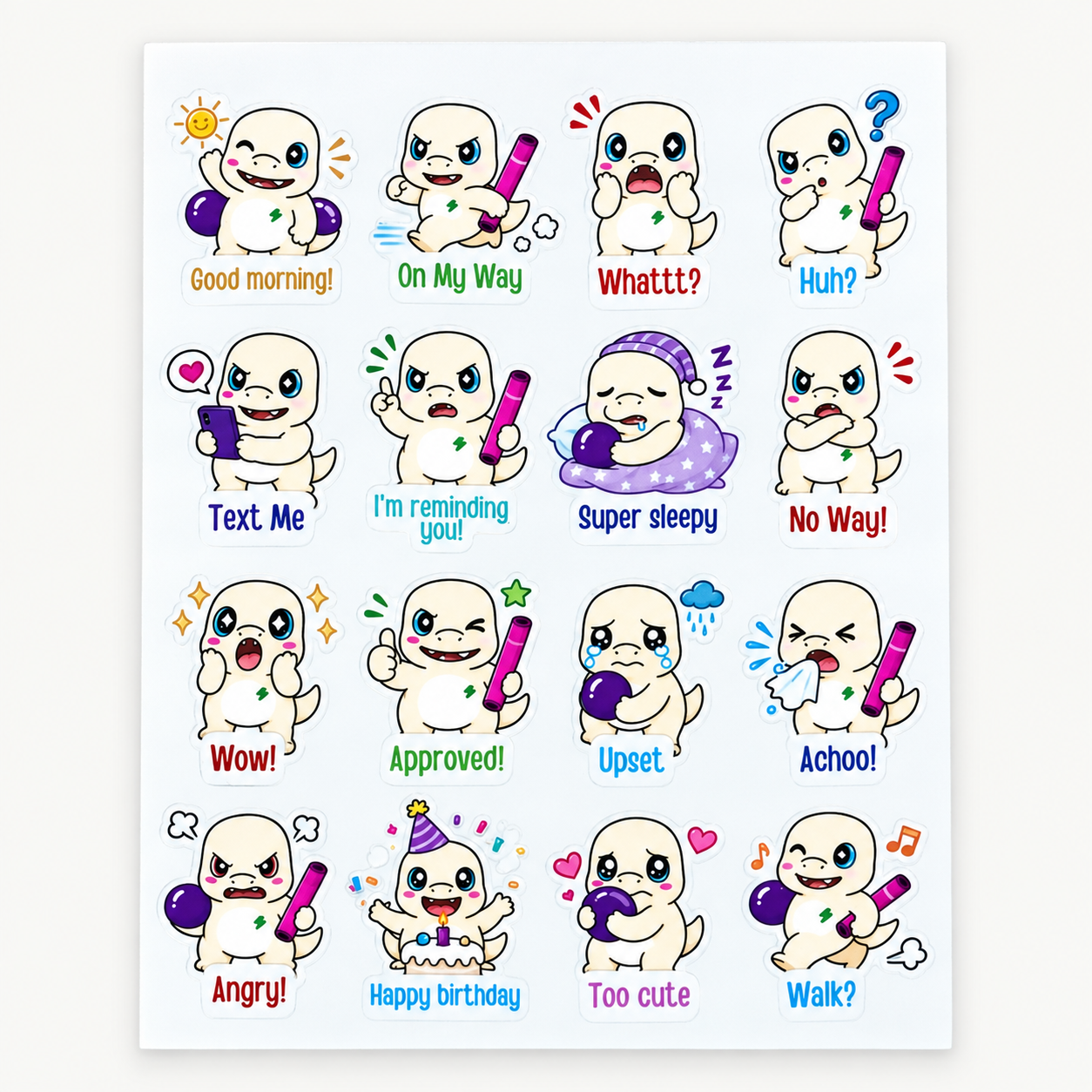 Milk T-Rex Sticker Sheet
